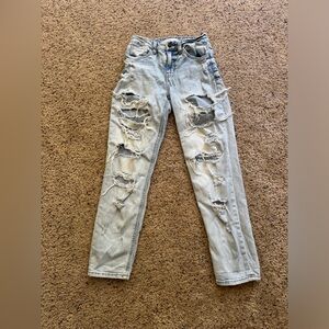 Willow & Root 25 waist high rise ankle straight light wash jeans